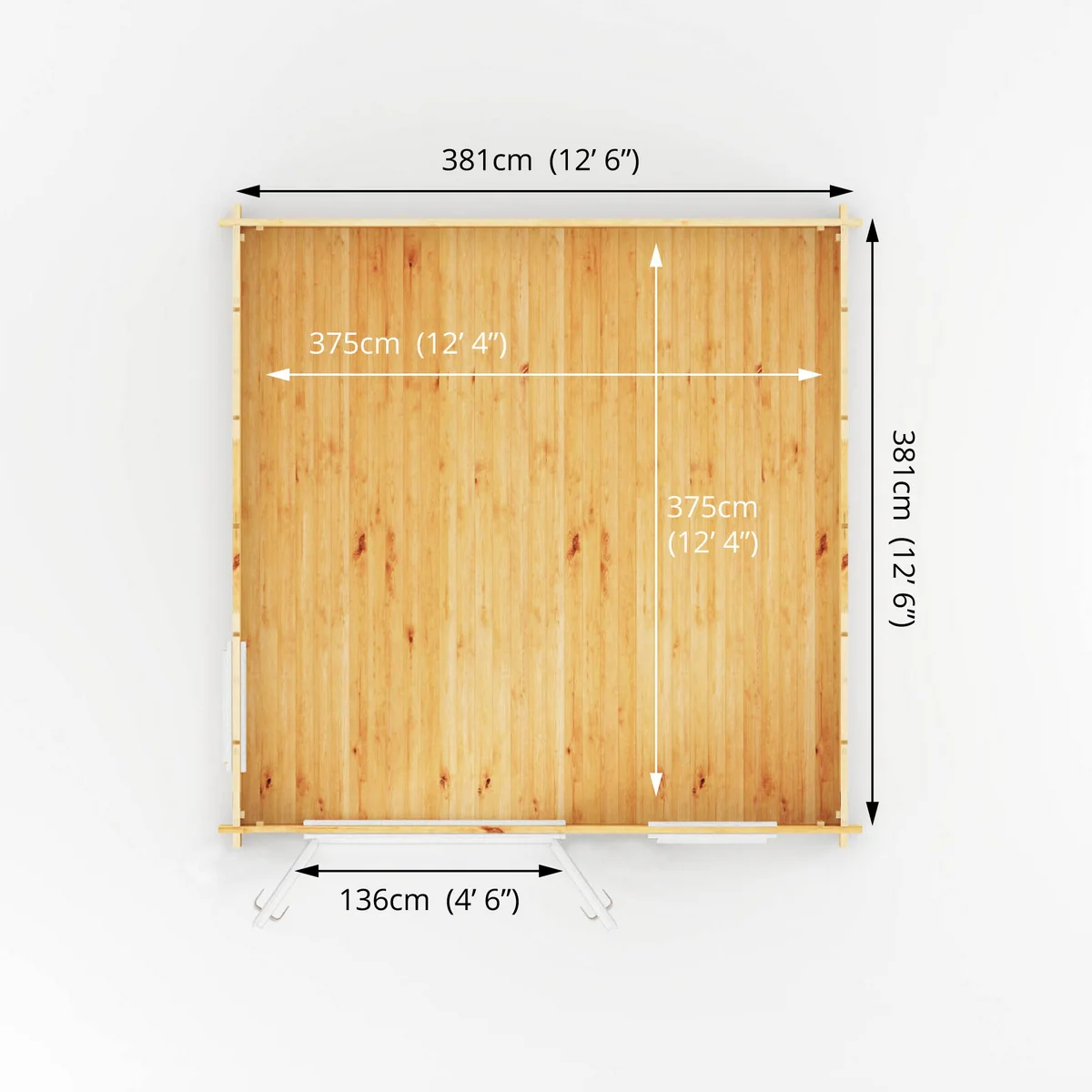 Mercia Elite 13' 6" x 13' 2" Apex Log Cabin - Premium 44mm Cladding Loglap - White UPVC - Image 9