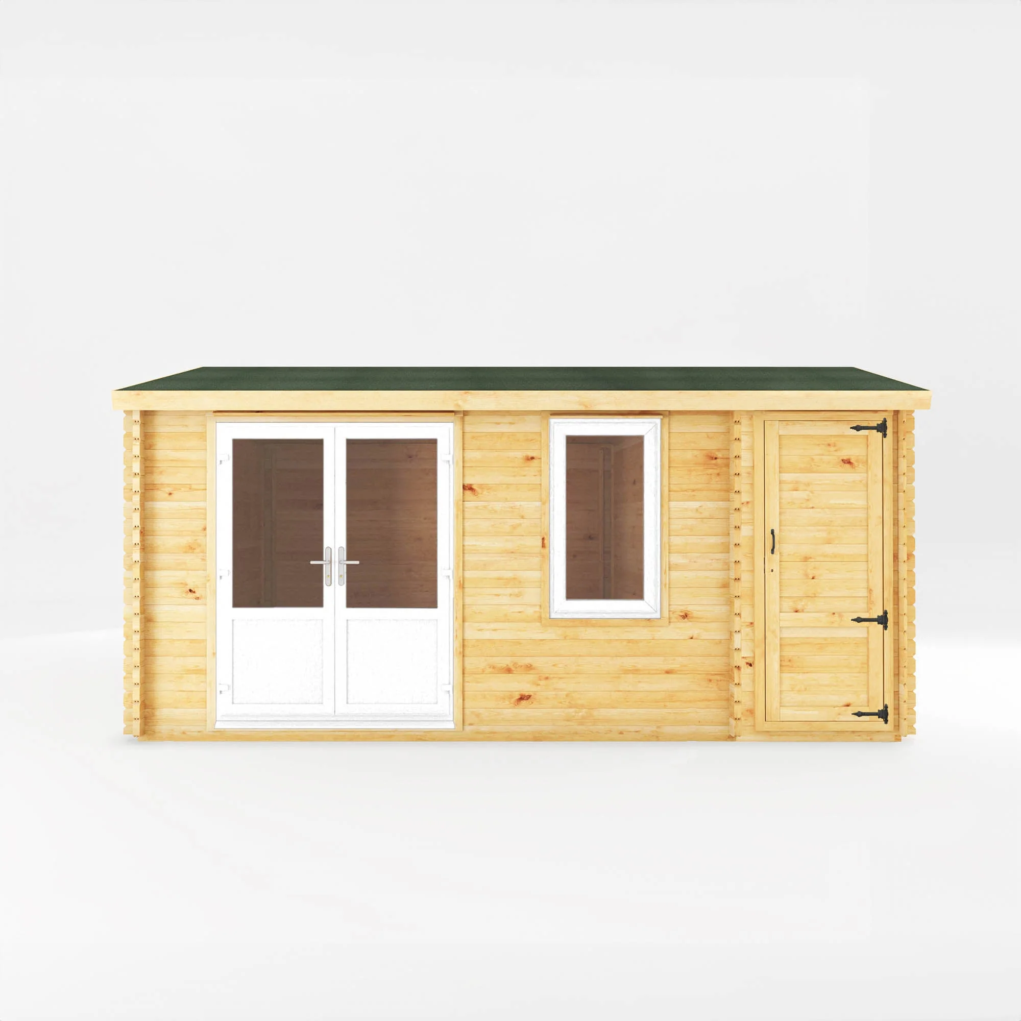 Mercia Elite 13' 6" x 16' 11" Apex Log Cabin - Premium 44mm Cladding Loglap - White UPVC - Image 10