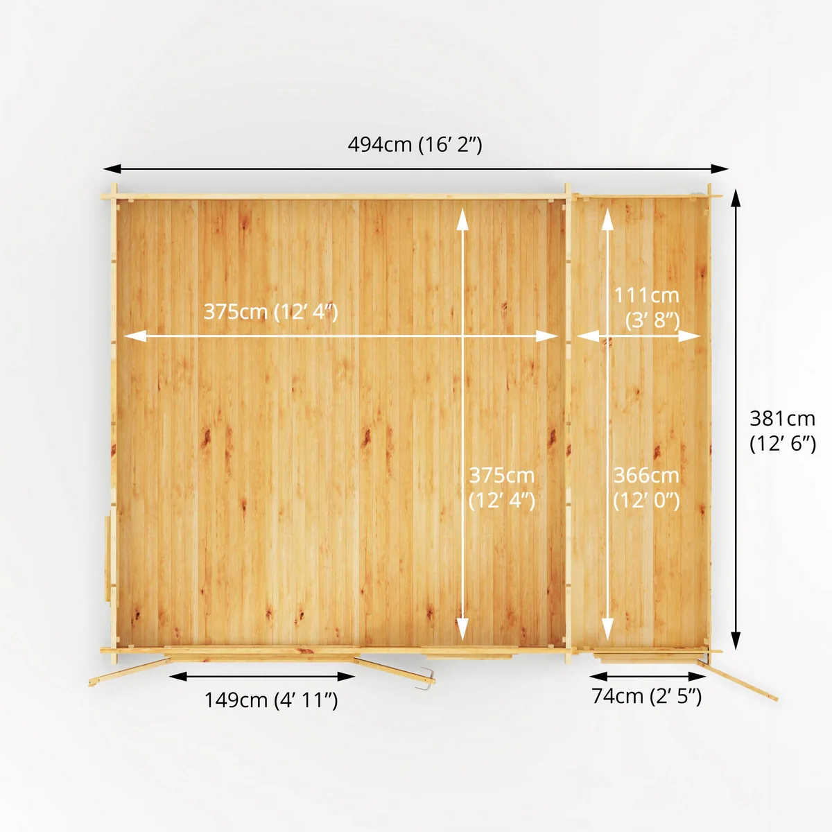 Mercia Elite 13' 7" x 16' 11" Apex Log Cabin - Premium 28mm Cladding Loglap - Image 13