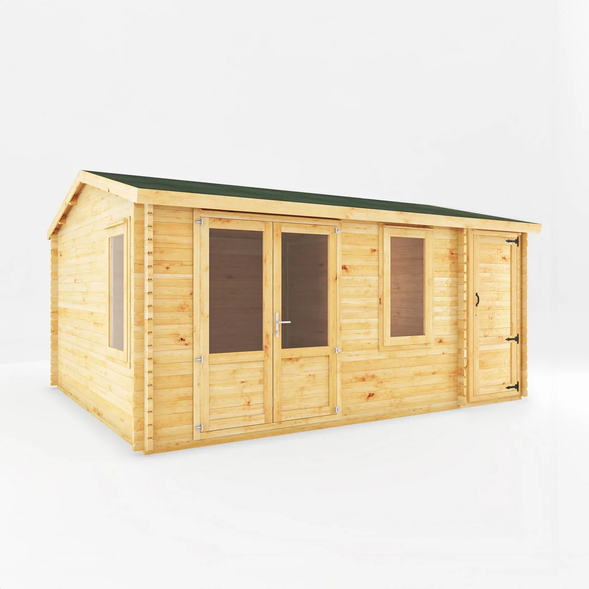 Mercia Elite 13' 7" x 16' 11" Apex Log Cabin - Premium 28mm Cladding Loglap - Image 9