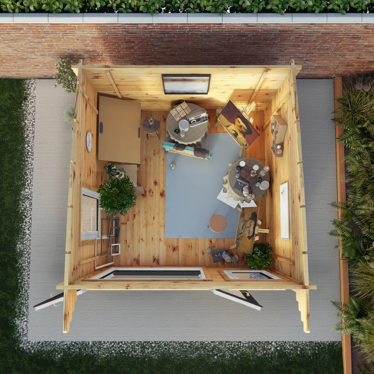 Mercia Helios 11' 5" x 10' Curved Log Cabin - Premium 44mm Cladding Loglap - Grey UPVC - Image 2