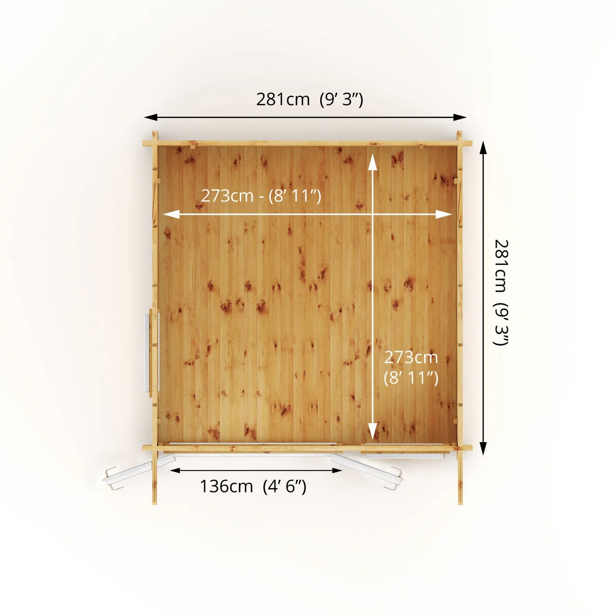 Mercia Helios 11' 5" x 10' Curved Log Cabin - Premium 44mm Cladding Loglap - White UPVC - Image 9