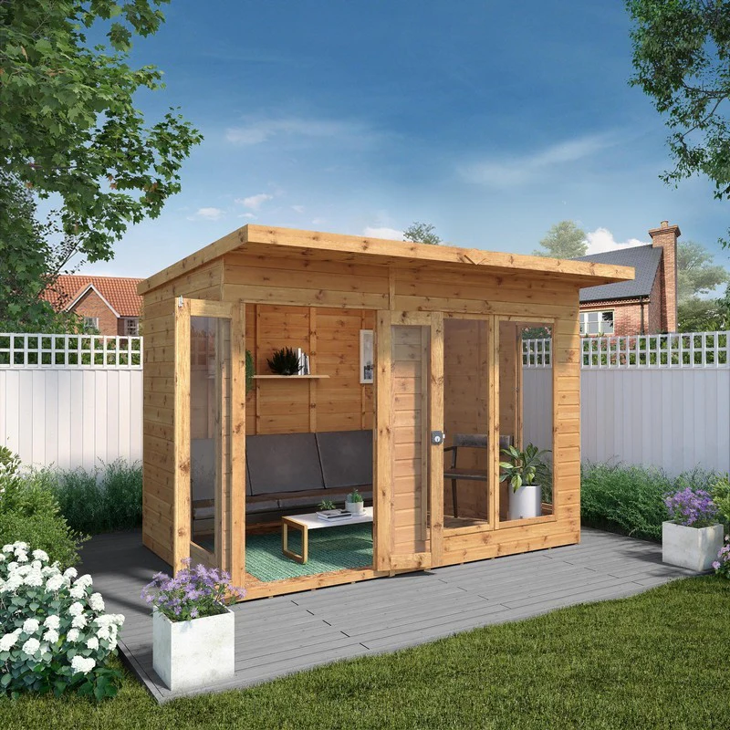 Mercia Maine 10' 1" x 7' 7" Pent Summerhouse - Premium Dip Treated Shiplap - Image 2