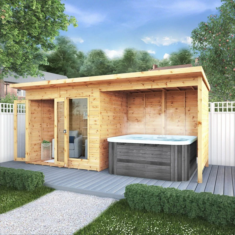 Mercia Maine 7' 7" x 15' 7" Pent Summerhouse - Classic 12mm Cladding Tongue & Groove - Image 2