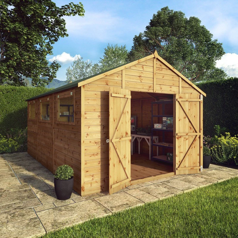 Mercia Premier 10' x 14' 7" Apex Workshop - Premium Dip Treated Shiplap - Image 2
