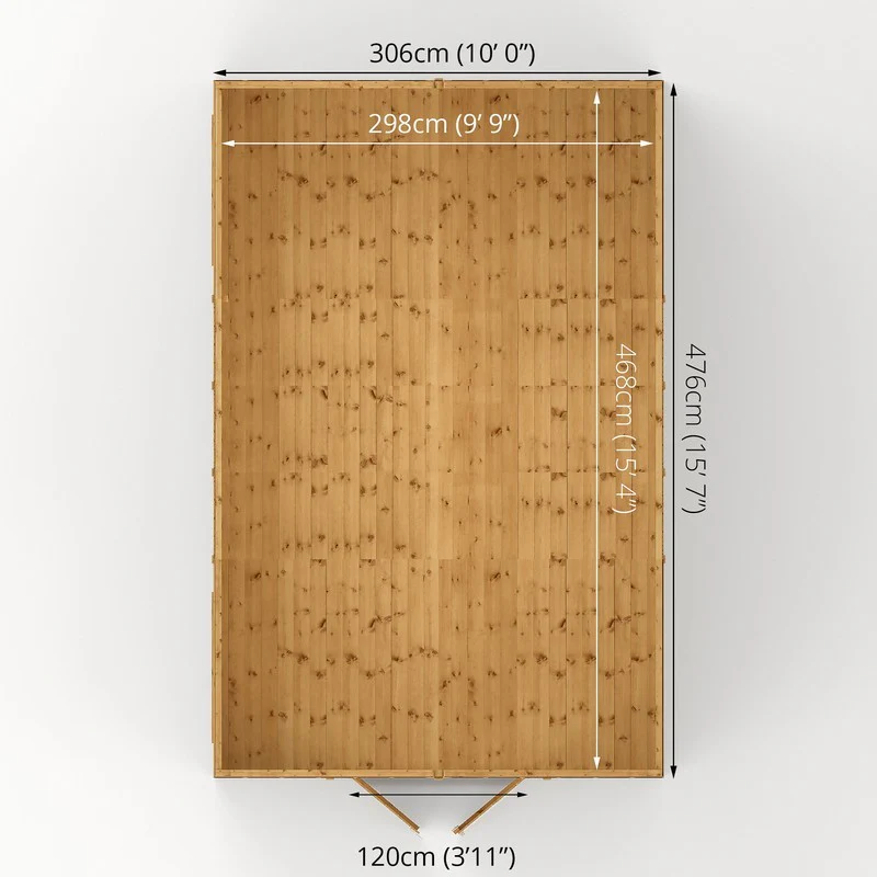 Mercia Premier 10' x 15' 7" Apex Workshop - Premium Pressure Treated Shiplap - Image 9