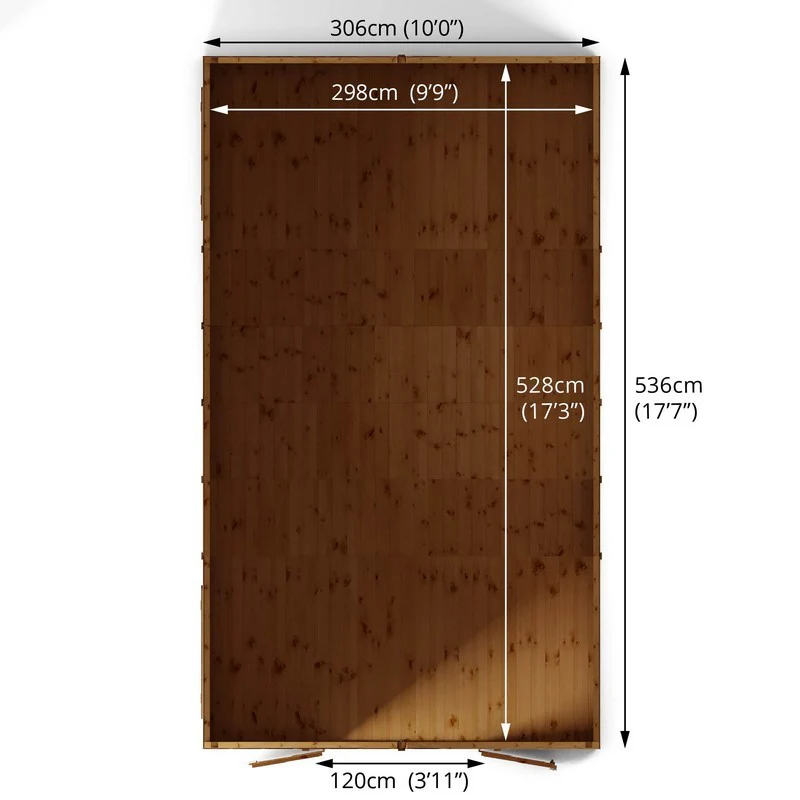 Mercia Premier 10' x 17' 7" Apex Workshop - Premium Dip Treated Shiplap - Image 9