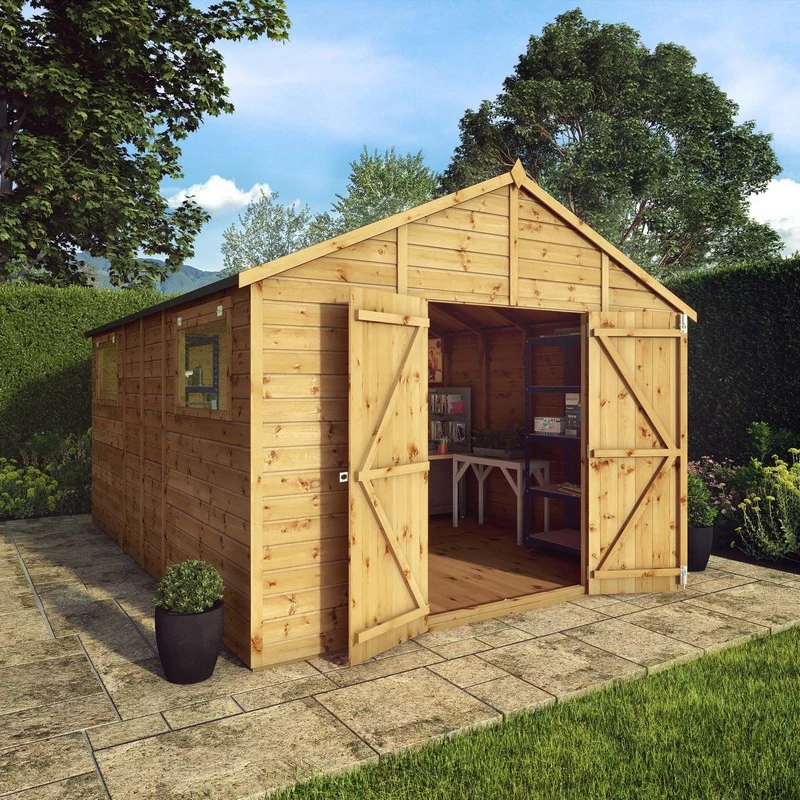 Mercia Premier 13' 8" x 10' Apex Workshop - Premium Dip Treated Shiplap - Image 2