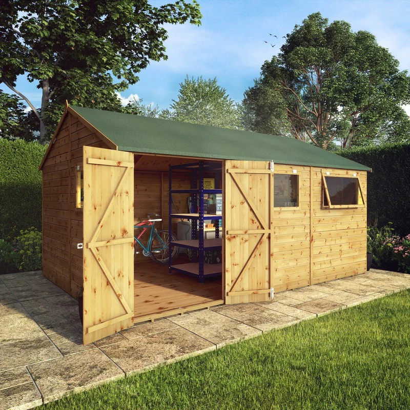 Mercia Premier 14' 7" x 10' Reverse Apex Workshop - Premium Dip Treated Shiplap - Image 2