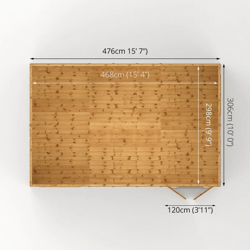 Mercia Premier 15' 7" x 10' Reverse Apex Workshop - Premium Pressure Treated Shiplap - Image 9