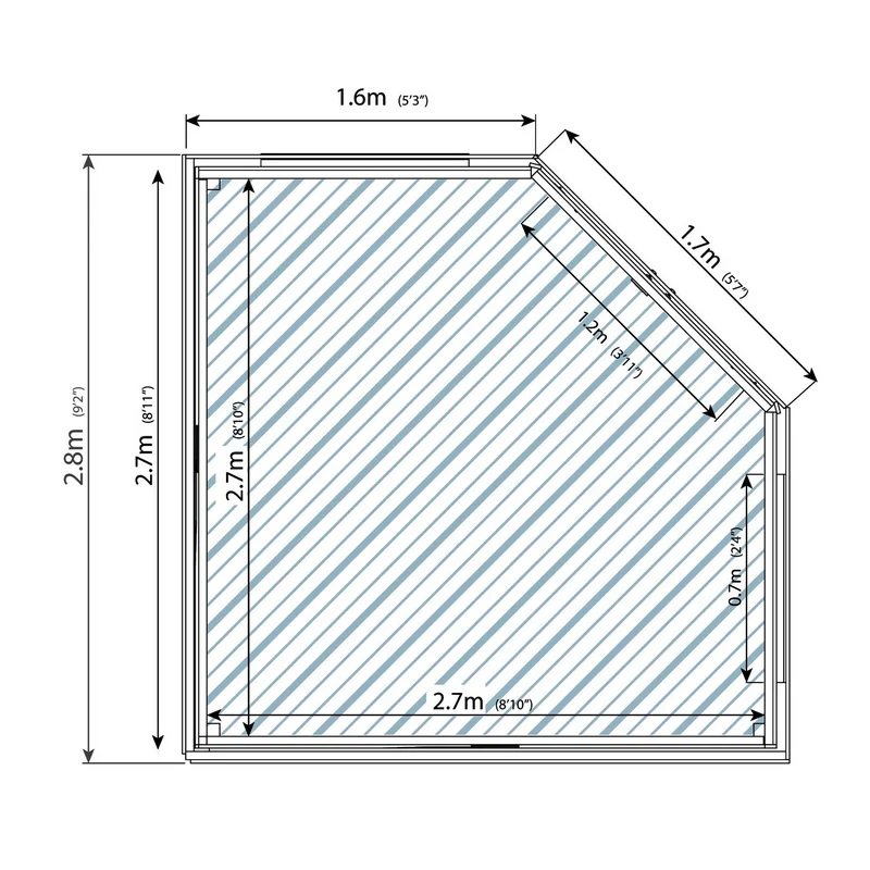 Mercia Premier 9' 6" x 9' 6" Pent Summerhouse - Premium Dip Treated Shiplap - Image 10