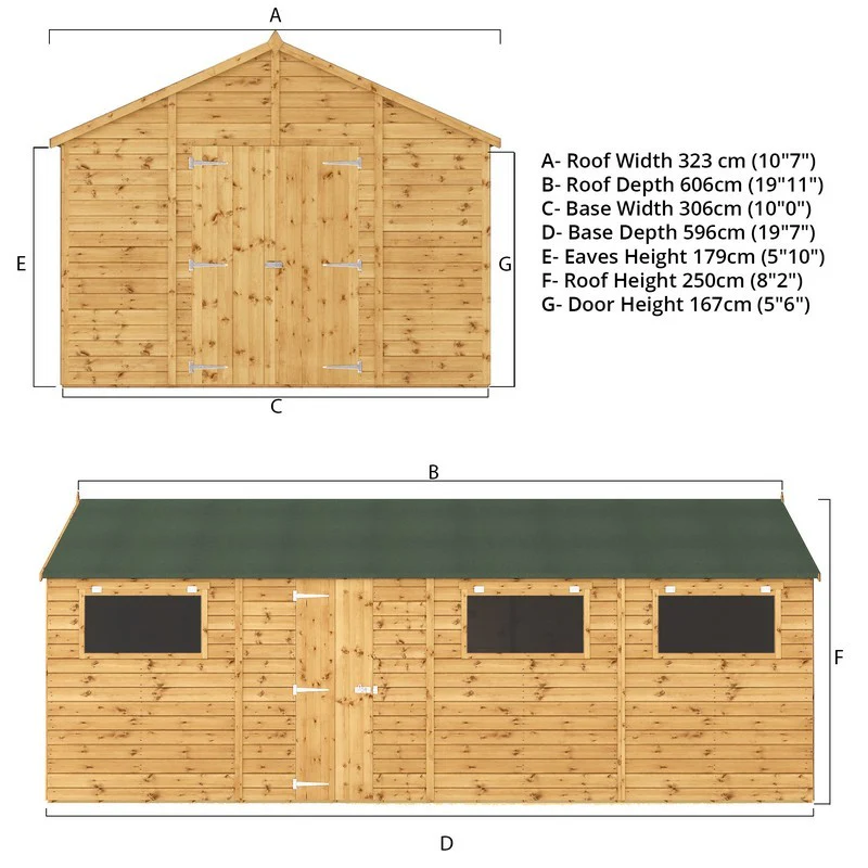 Mercia Premier 9' 8" x 19' 6" Apex Workshop - Premium Pressure Treated Shiplap - Image 9