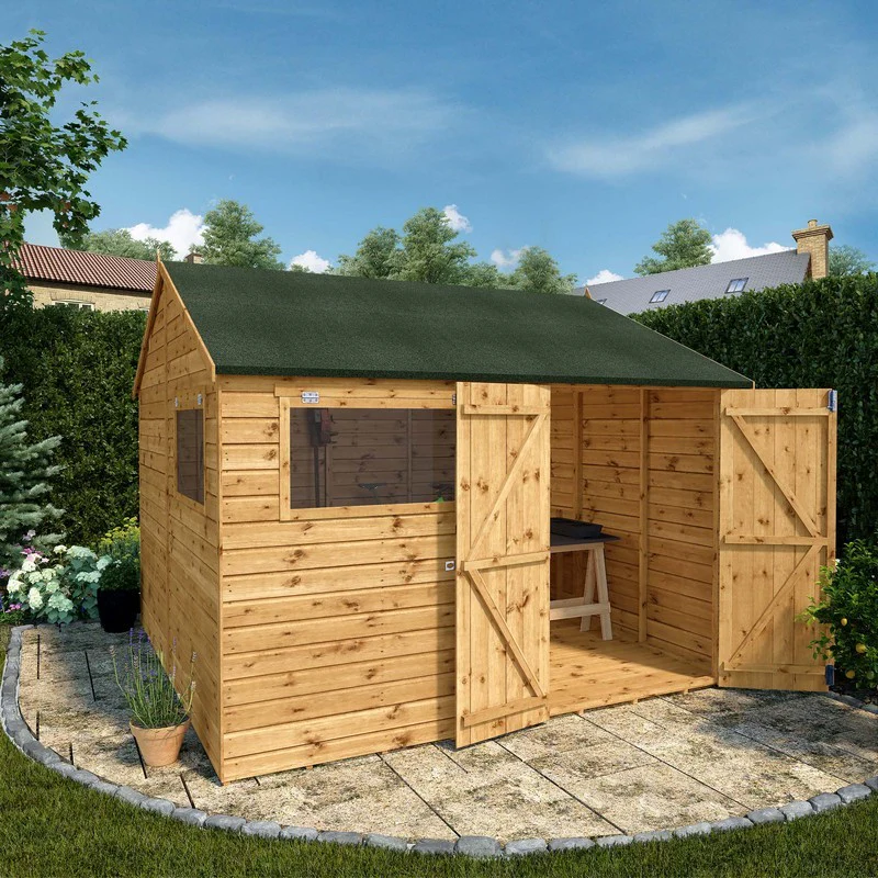 Mercia Premier 9' 9" x 10' Reverse Apex Workshop - Premium Pressure Treated Shiplap - Image 2