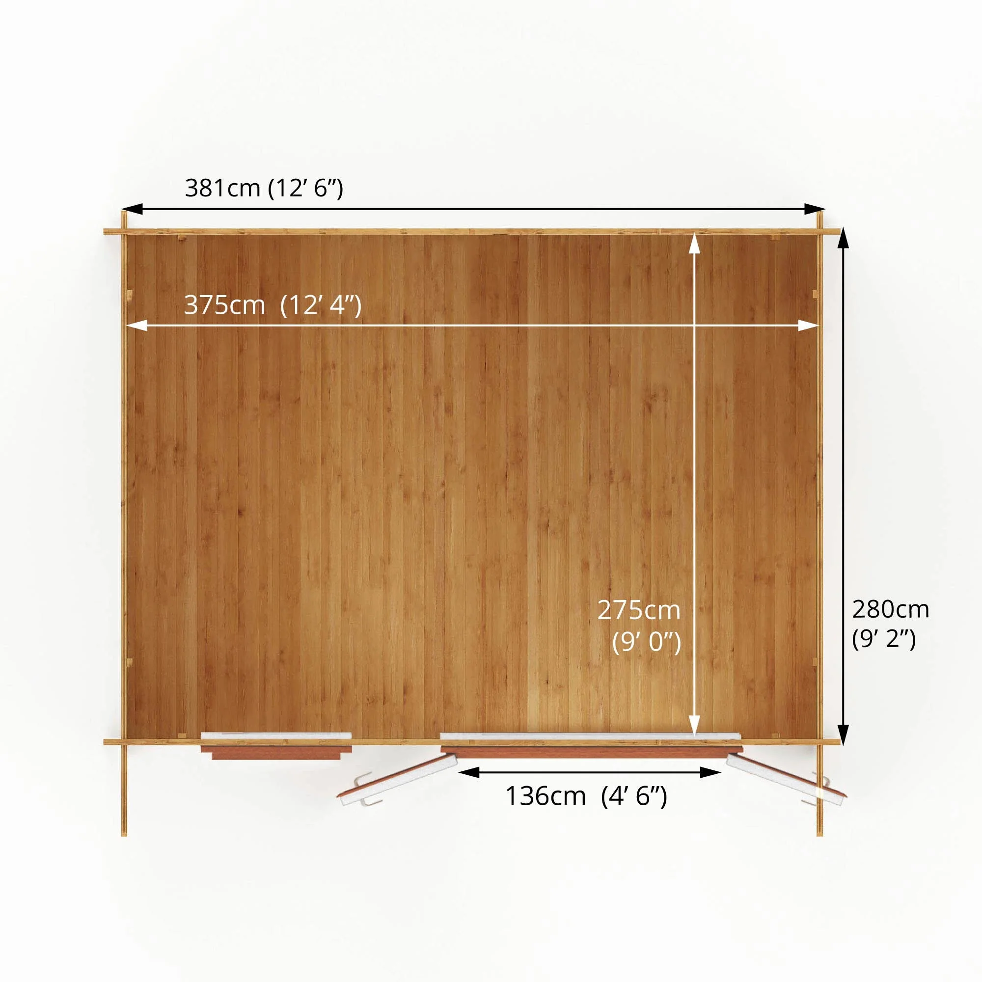 Mercia Retreat 11' 3" x 13' 6" Apex Log Cabin - Premium 44mm Cladding Loglap - Brown UPVC - Image 11