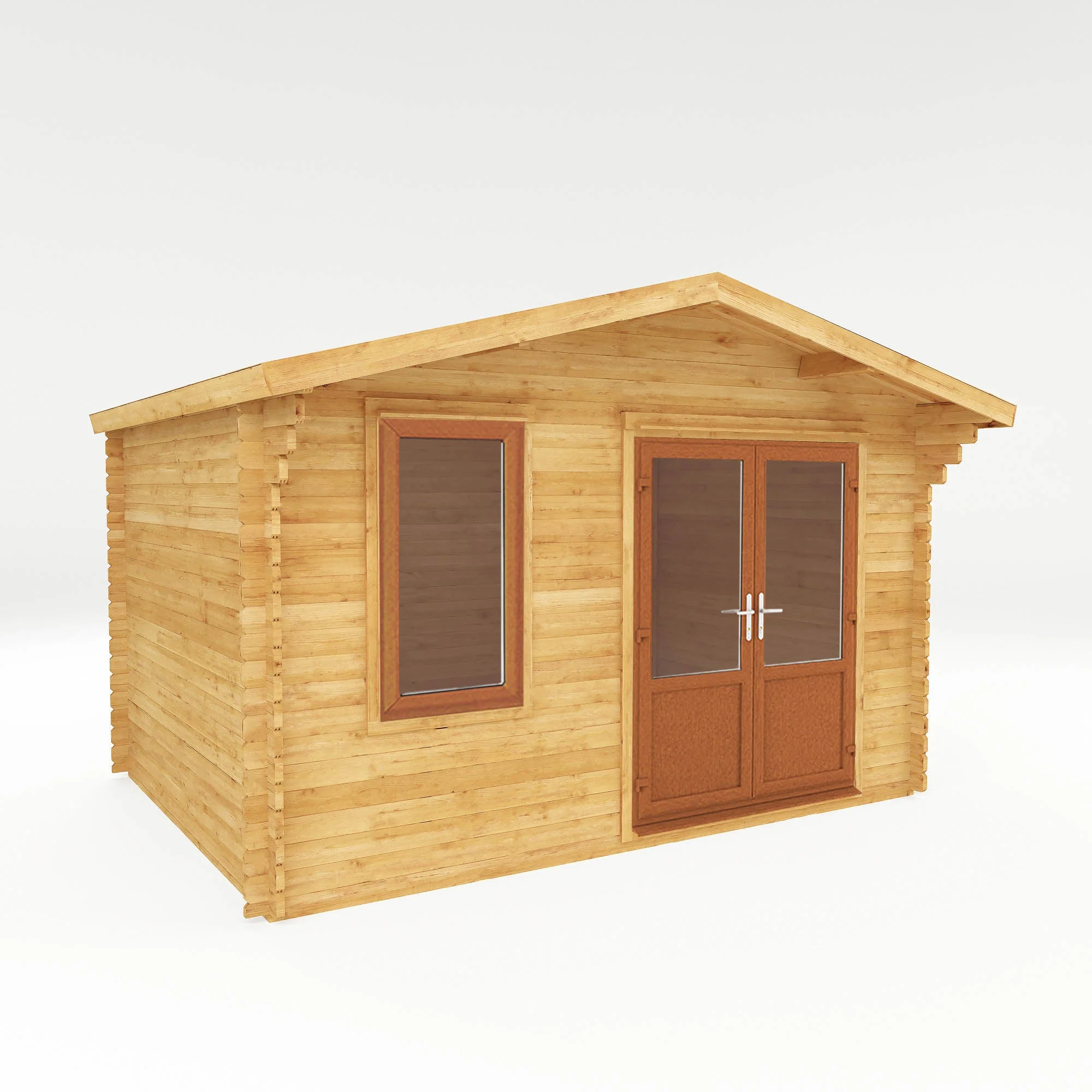 Mercia Retreat 11' 3" x 13' 6" Apex Log Cabin - Premium 44mm Cladding Loglap - Brown UPVC - Image 8
