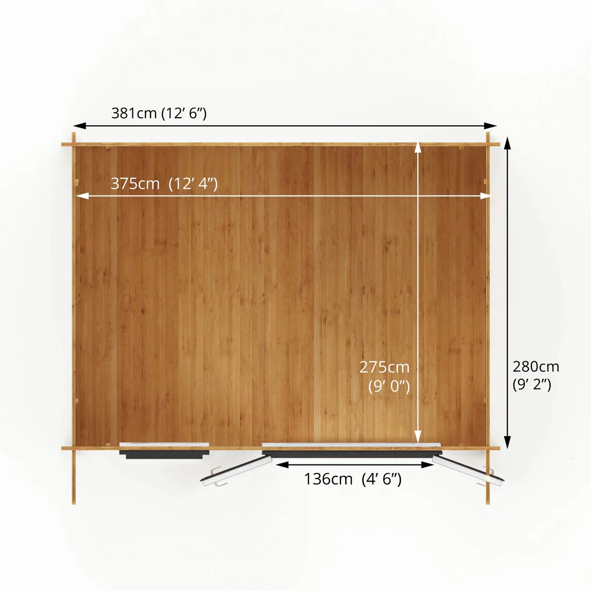 Mercia Retreat 11' 3" x 13' 6" Apex Log Cabin - Premium 44mm Cladding Loglap - Grey UPVC - Image 10