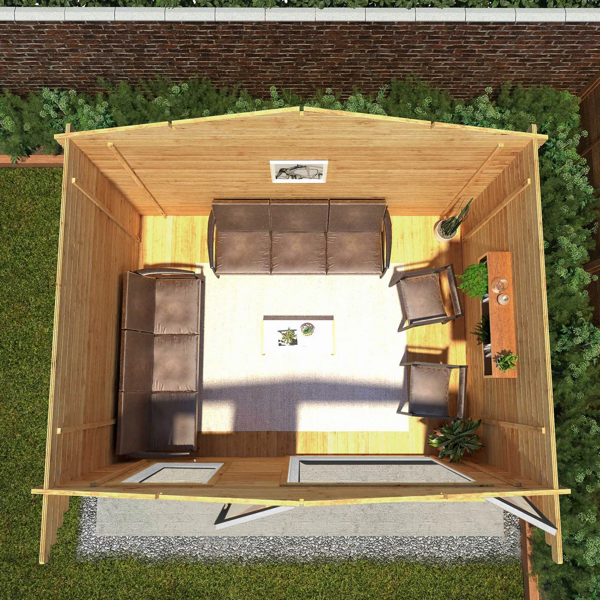 Mercia Retreat 11' 3" x 13' 6" Apex Log Cabin - Premium 44mm Cladding Loglap - Grey UPVC - Image 3