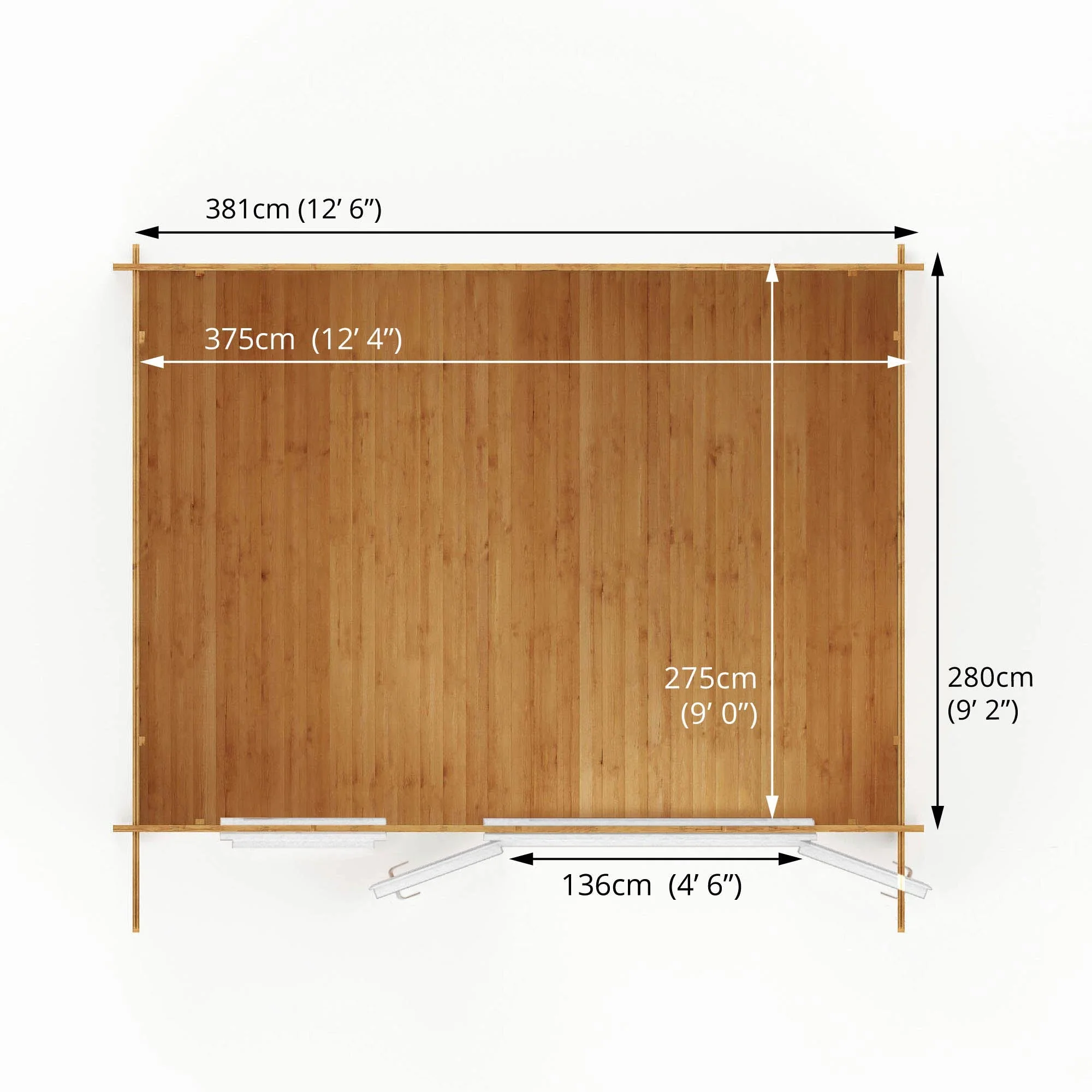 Mercia Retreat 11' 3" x 13' 6" Apex Log Cabin - Premium 44mm Cladding Loglap - White UPVC - Image 12