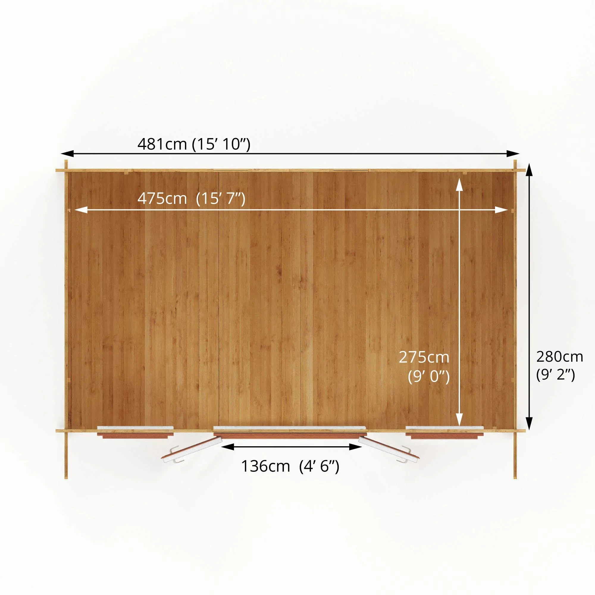 Mercia Retreat 11' 3" x 16' 10" Apex Log Cabin - Premium 44mm Cladding Loglap - Brown UPVC - Image 11