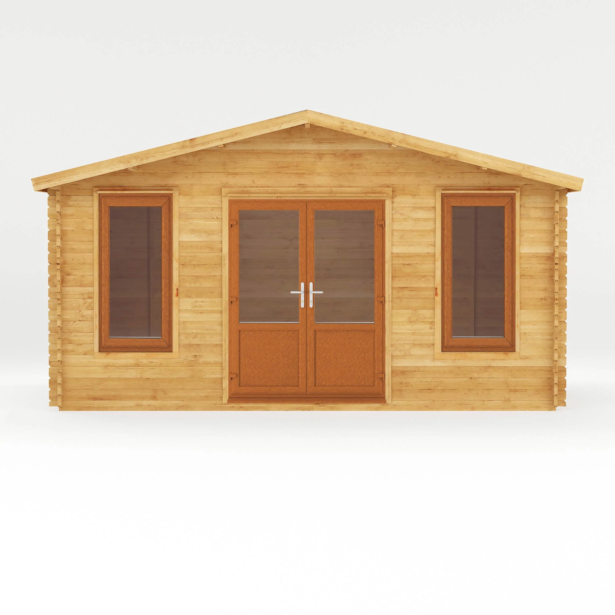 Mercia Retreat 11' 3" x 16' 10" Apex Log Cabin - Premium 44mm Cladding Loglap - Brown UPVC - Image 7