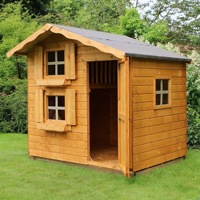 Mercia Snowdrop 7' 6" x 5' 11" Apex Children's Playhouse - Premium Dip Treated Shiplap - Image 3