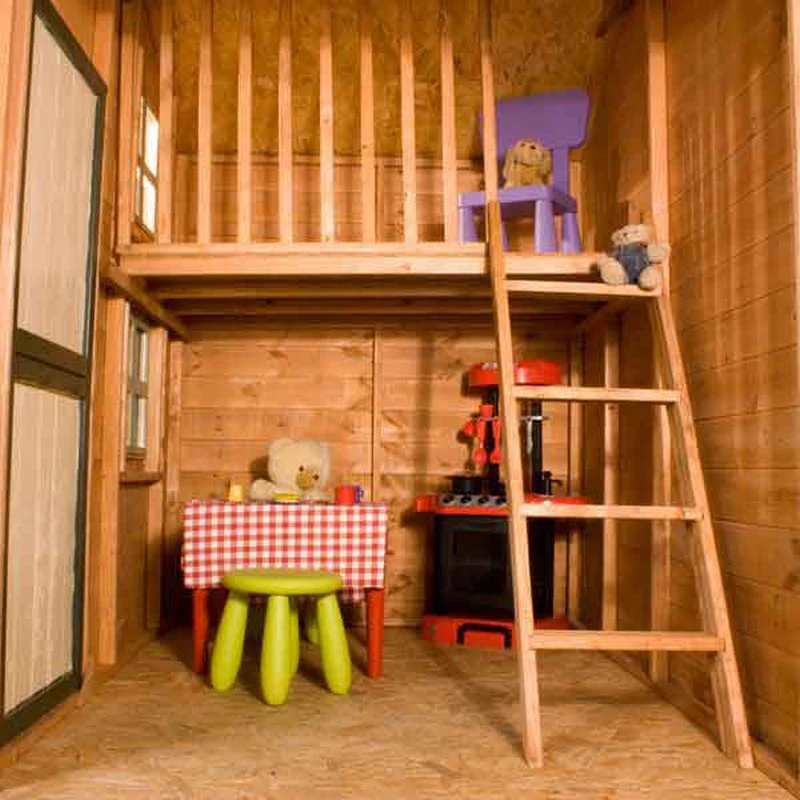 Mercia Snowdrop 7' 6" x 5' 11" Apex Children's Playhouse - Premium Dip Treated Shiplap - Image 4