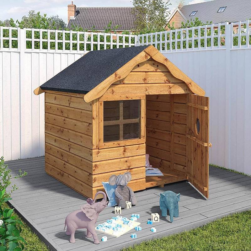 Mercia Snug 4' 7" x 4' Apex Children's Playhouse - Premium Dip Treated Shiplap - Image 3