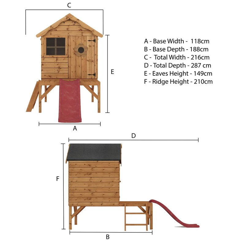 Mercia Snug 7' 1" x 9' 4" Apex Children's Playhouse - Premium Dip Treated Shiplap - Image 9