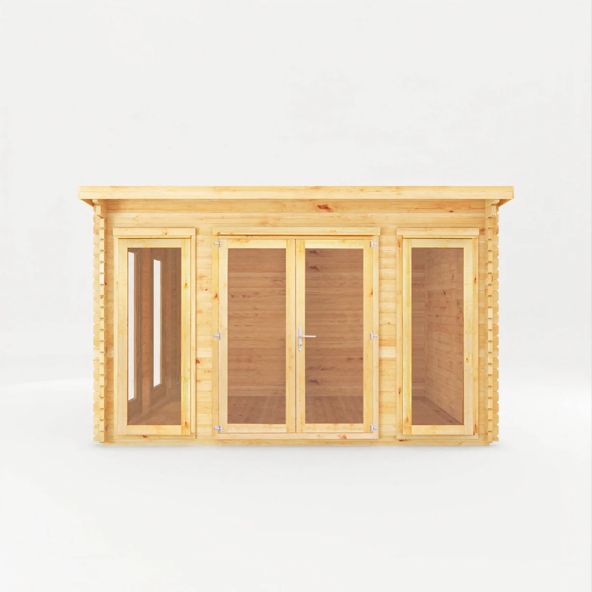 Mercia Studio 10' 11" x 13' 2" Pent Log Cabin - Premium 28mm Cladding Loglap - Image 7