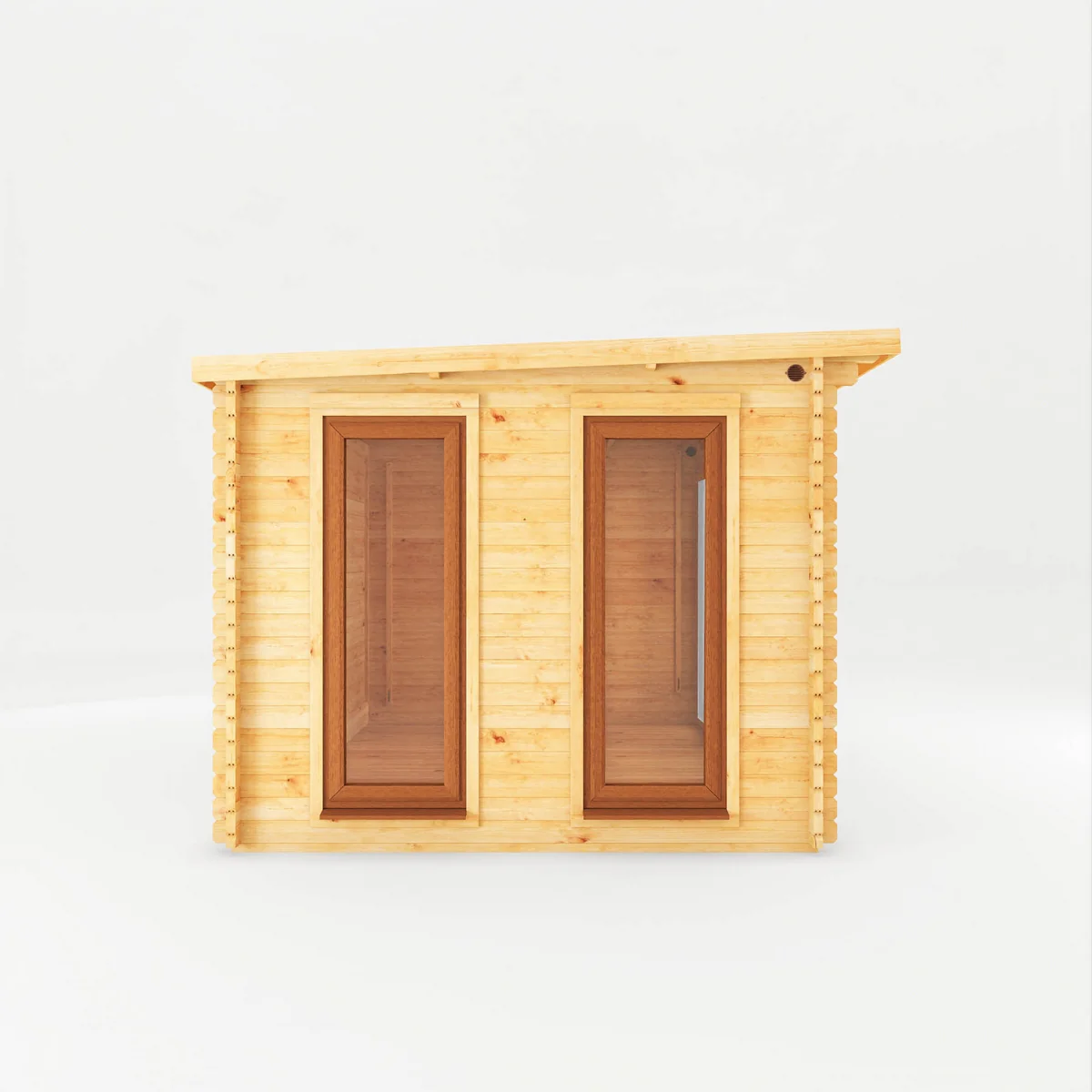 Mercia Studio 10' 11" x 16' 10" Pent Cabin with Shed - Premium 44mm Cladding Loglap - Brown UPVC - Image 11