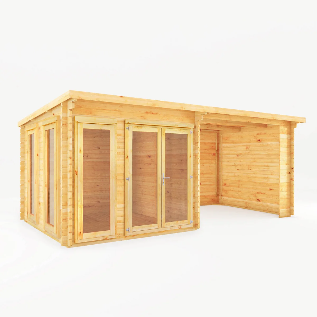 Mercia Studio 10' 11" x 19' 4" Pent Log Cabin - Premium 34mm Cladding Loglap - Image 6
