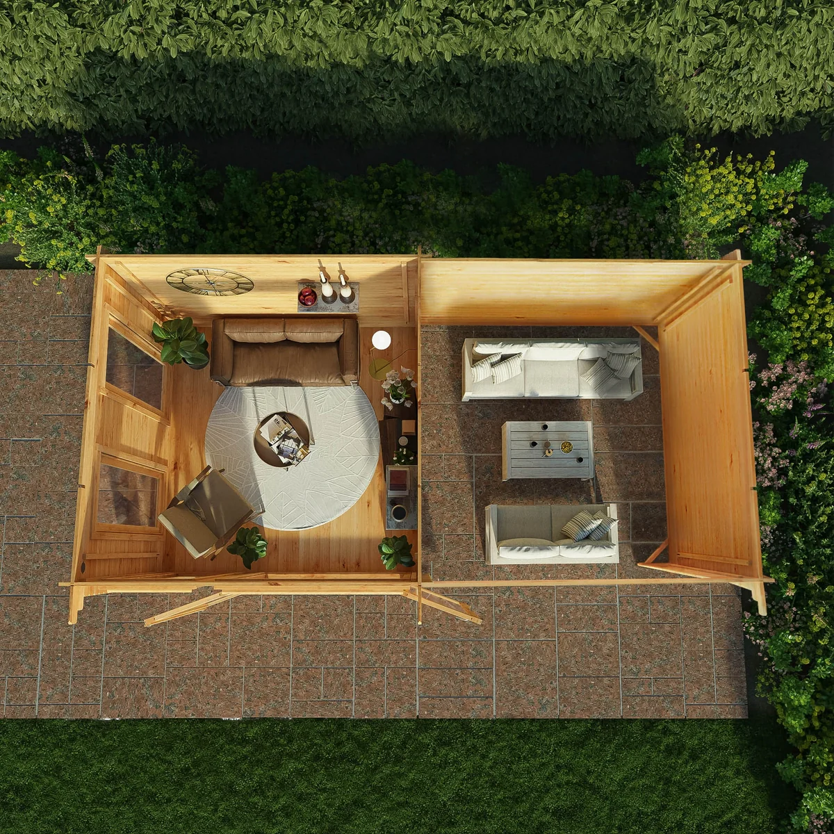 Mercia Studio 10' 11" x 19' 4" Pent Log Cabin - Premium 44mm Cladding Loglap - Image 2