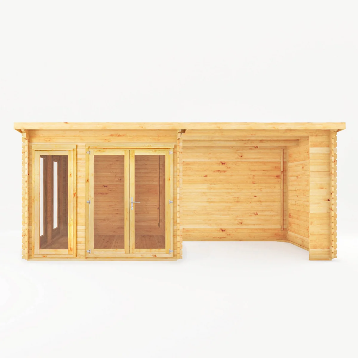 Mercia Studio 10' 11" x 19' 4" Pent Log Cabin - Premium 44mm Cladding Loglap - Image 5