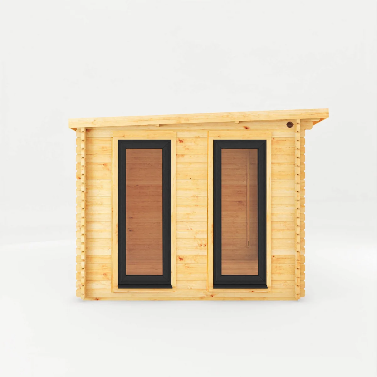 Mercia Studio 10' 11" x 19' 4" Pent Log Cabin - Premium 44mm Cladding Loglap - Grey UPVC - Image 8
