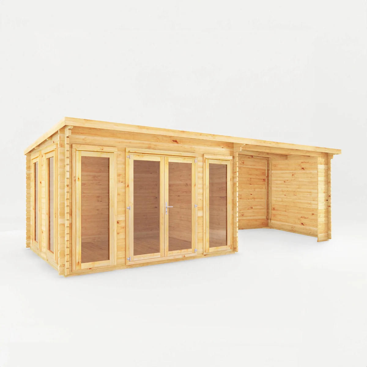 Mercia Studio 10' 11" x 22' 8" Pent Log Cabin - Premium 28mm Cladding Loglap - Image 5