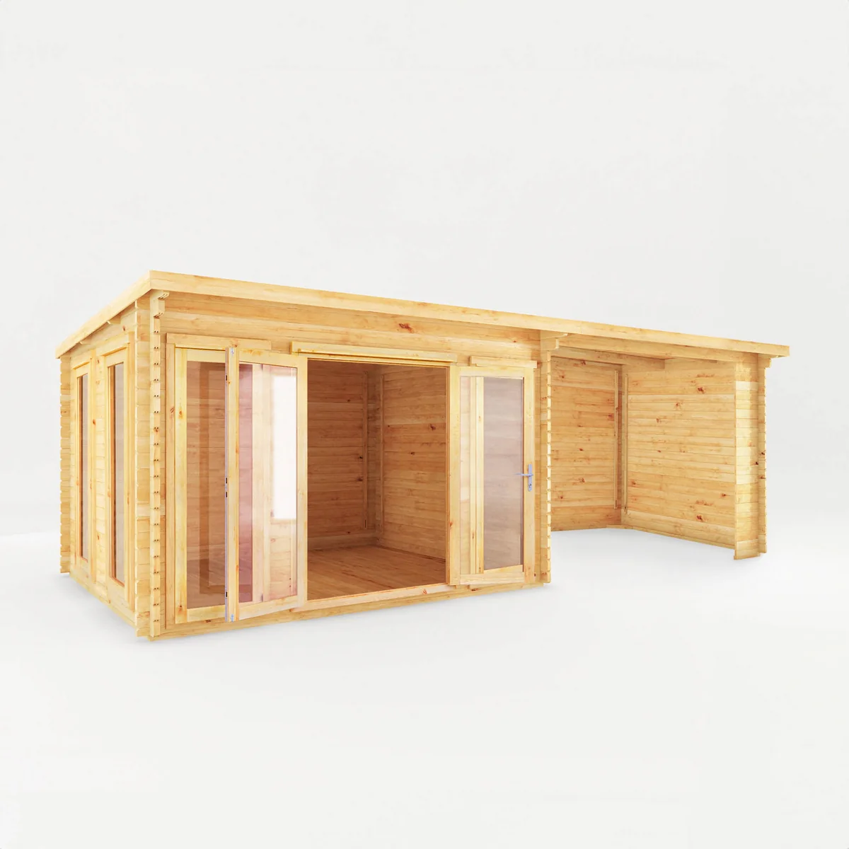 Mercia Studio 10' 11" x 22' 8" Pent Log Cabin - Premium 28mm Cladding Loglap - Image 6
