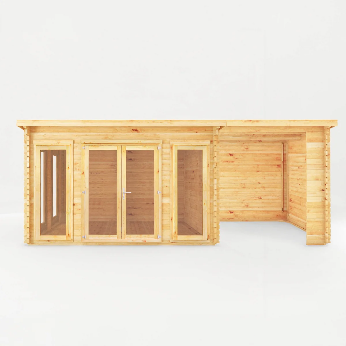 Mercia Studio 10' 11" x 22' 8" Pent Log Cabin - Premium 28mm Cladding Loglap - Image 7
