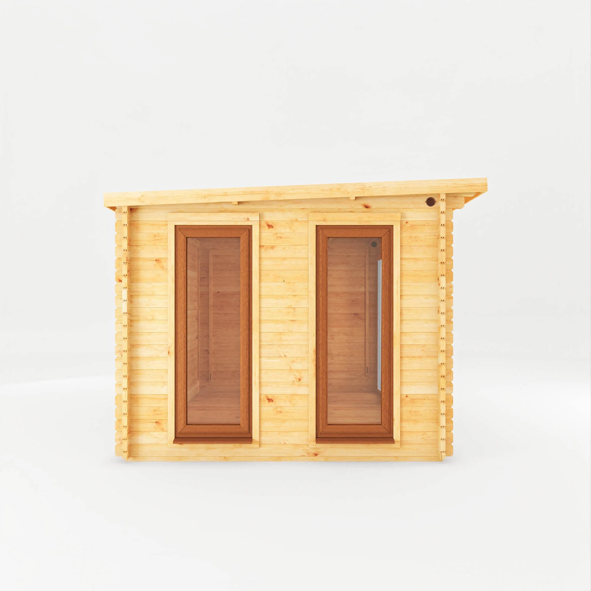 Mercia Studio 10' 11" x 22' 8" Pent Log Cabin - Premium 44mm Cladding Loglap - Brown UPVC - Image 10
