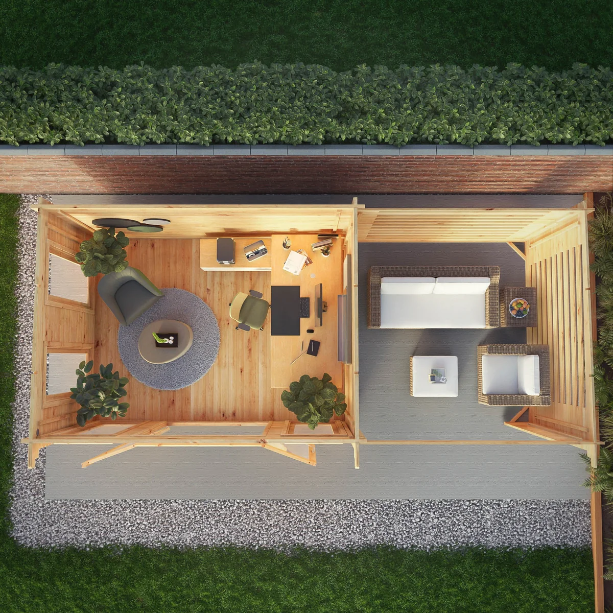 Mercia Studio 10' 11" x 22' 8" Pent Log Cabin Slatted - Premium 28mm Cladding Loglap - Image 2