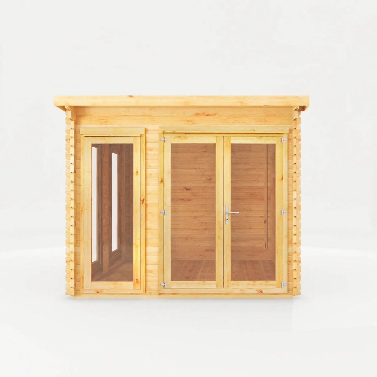 Mercia Studio 10' 11" x 9' 11" Pent Log Cabin - Premium 28mm Cladding Loglap - Image 5