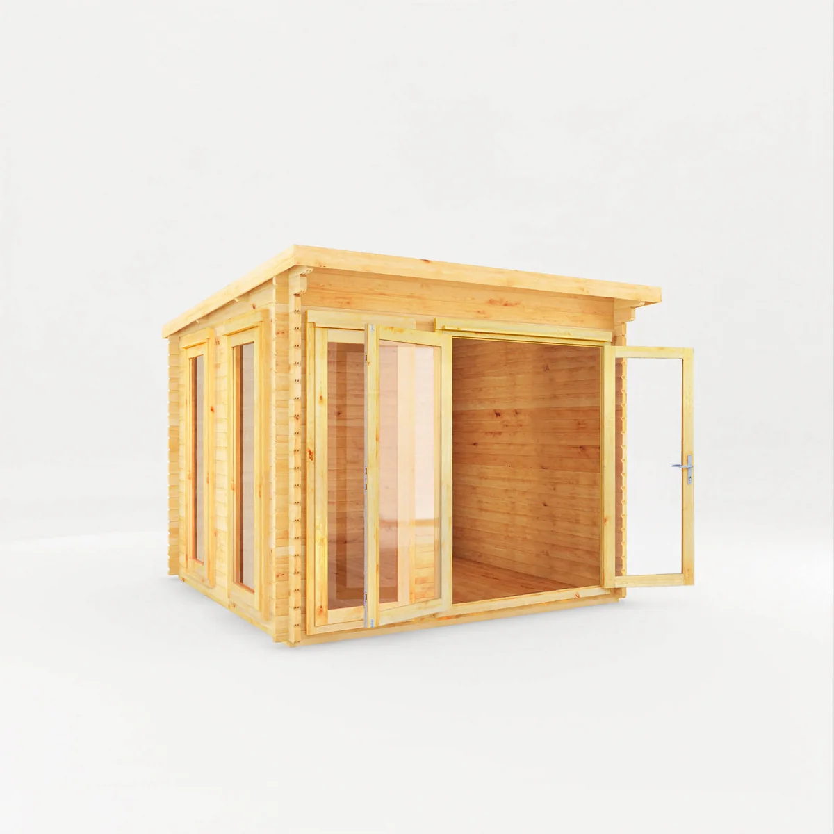 Mercia Studio 10' 11" x 9' 11" Pent Log Cabin - Premium 28mm Cladding Loglap - Image 8