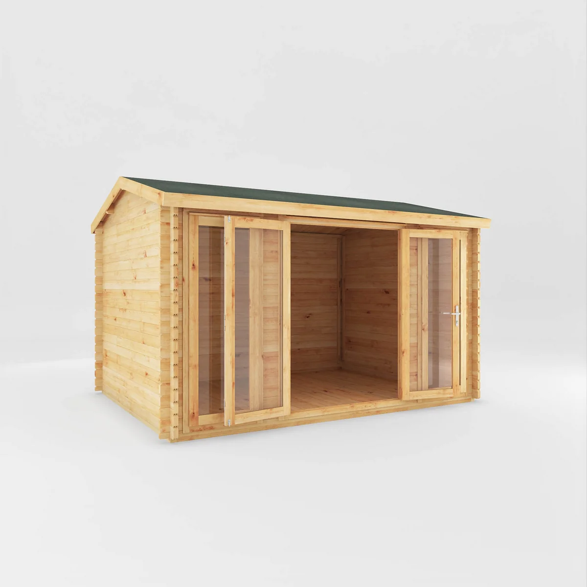 Mercia Studio 10' 3" x 13' 2" Apex Log Cabin - Premium 28mm Cladding Loglap - Image 8