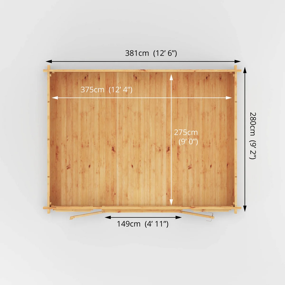 Mercia Studio 10' 3" x 13' 2" Apex Log Cabin - Premium 34mm Cladding Loglap - Image 12