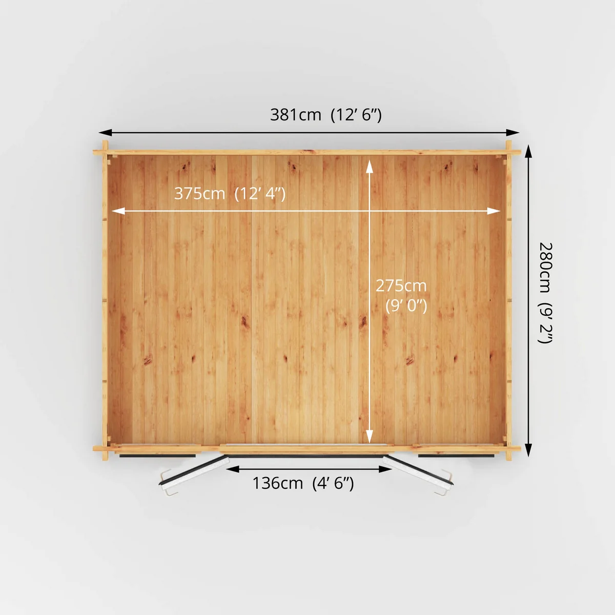 Mercia Studio 10' 3" x 13' 2" Apex Log Cabin - Premium 44mm Cladding Loglap - Grey UPVC - Image 10