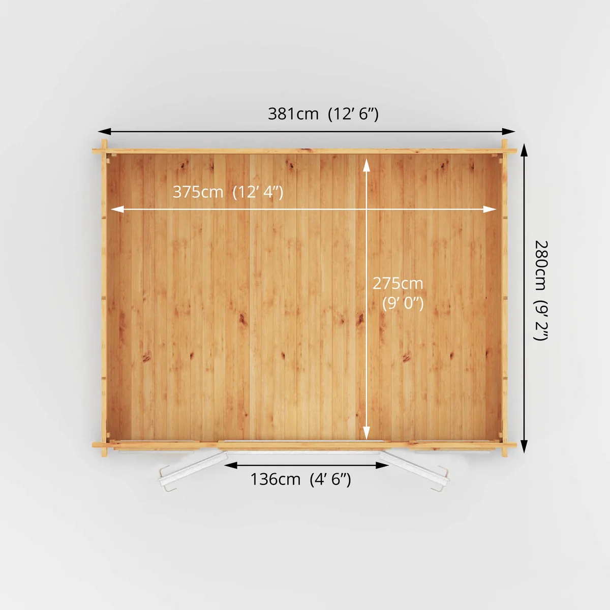 Mercia Studio 10' 3" x 13' 2" Apex Log Cabin - Premium 44mm Cladding Loglap - White UPVC - Image 10