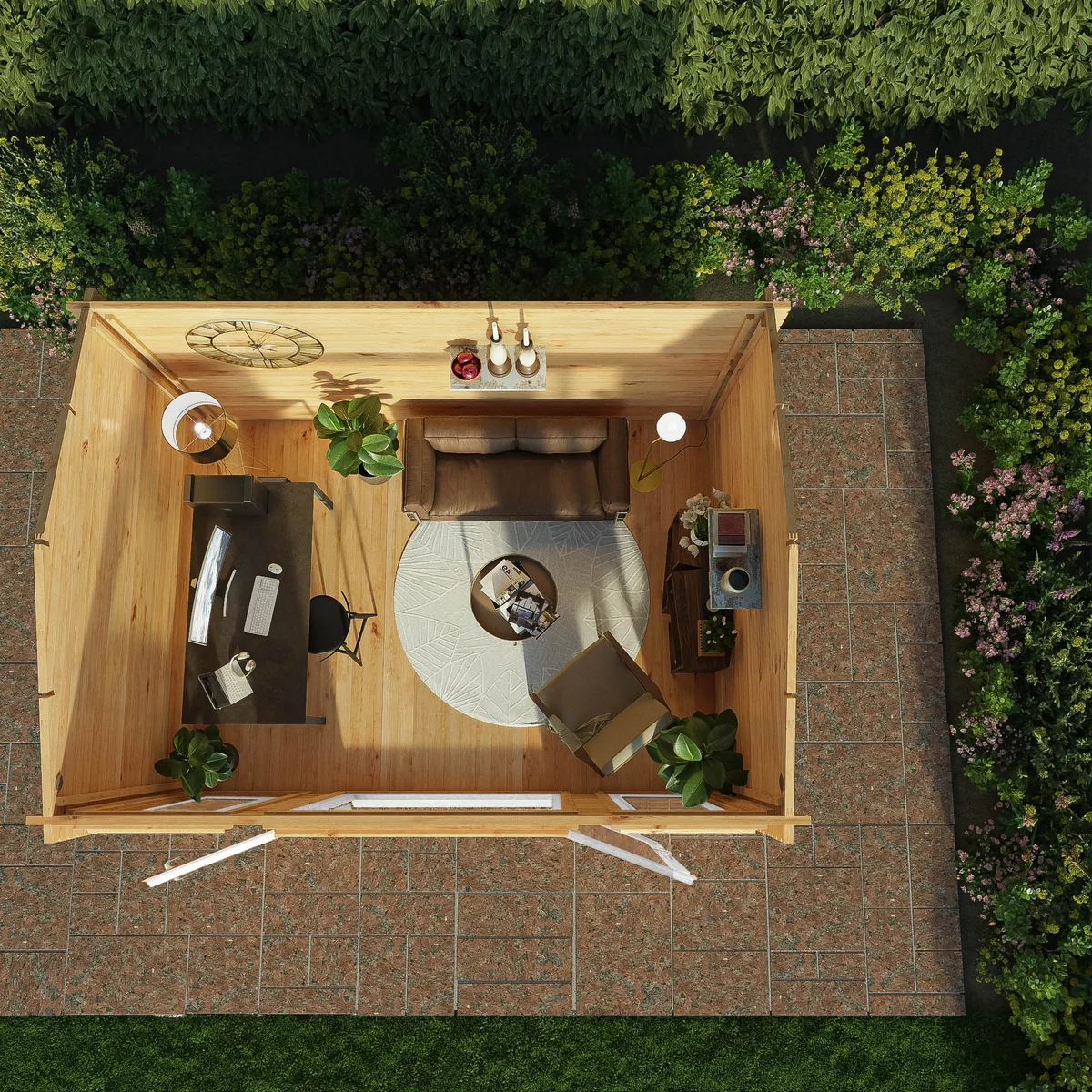 Mercia Studio 10' 3" x 13' 2" Apex Log Cabin - Premium 44mm Cladding Loglap - White UPVC - Image 3
