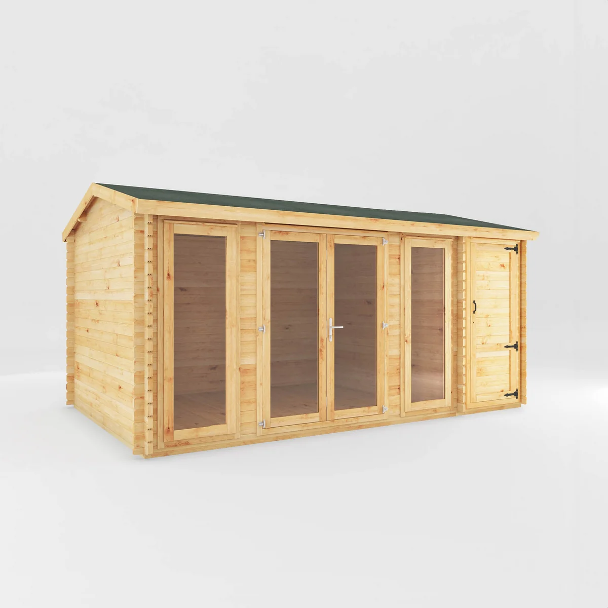 Mercia Studio 10' 3" x 16' 11" Apex Log Cabin - Premium 28mm Cladding Loglap - Image 7
