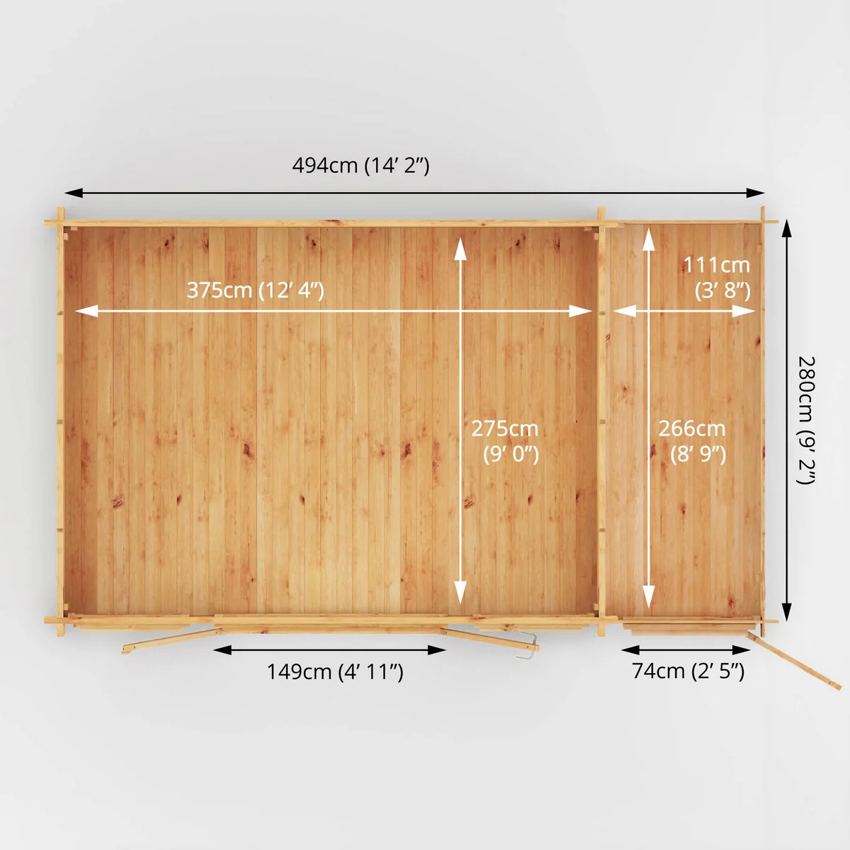 Mercia Studio 10' 3" x 16' 11" Apex Log Cabin - Premium 44mm Cladding Loglap - Image 10