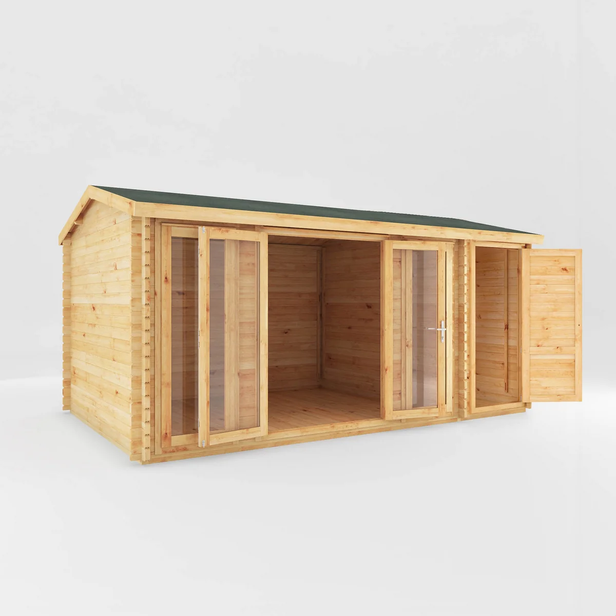 Mercia Studio 10' 3" x 16' 11" Apex Log Cabin - Premium 44mm Cladding Loglap - Image 8