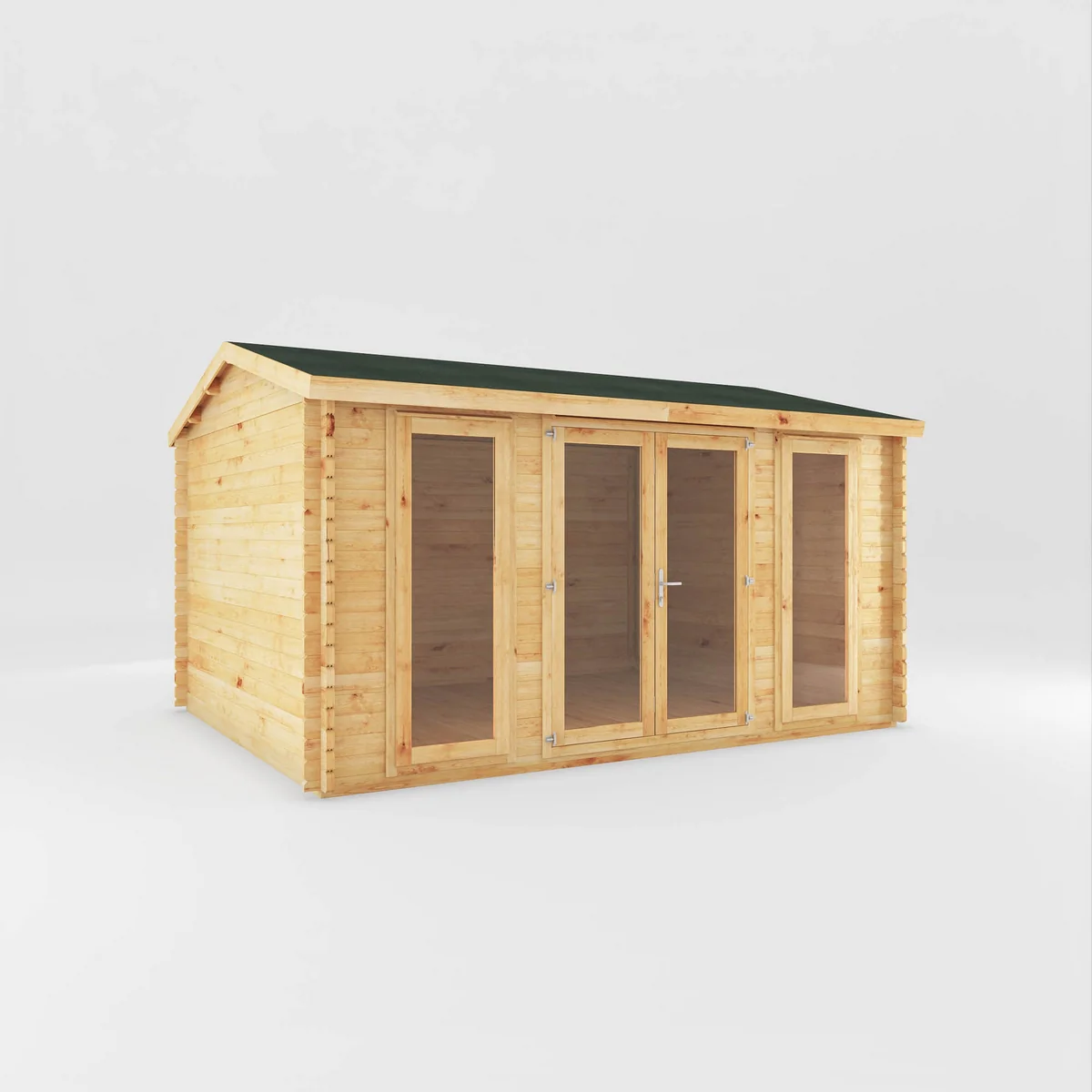 Mercia Studio 11' 11" x 14' 10" Apex Log Cabin - Premium 28mm Cladding Loglap - Image 7